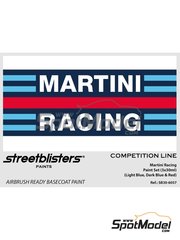 StreetBlisters: Paints set for airbrush - Martini Racing Light blue - Dark blue - Red - 3 x 30ml - for Airbrush image