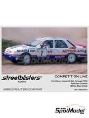 StreetBlisters: Set de pinturas para aergrafo - Azul - Rojo - Blanco - Ford Sierra Cosworth 4x4 Portugal 1992 - 3 x 30ml - para la referencia de D.Modelkits DM-K002