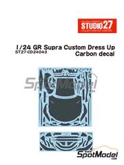 Studio27: Patron de fibra de carbono en calca escala 1/24 - Toyota GR Supra Custom - calcas de agua e instrucciones de colocacin - para la referencia de Tamiya TAM24371
