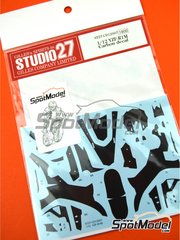 Studio27: Patron de fibra de carbono en calca escala 1/12 - Yamaha YZF-R1M - calcas de agua y manual de instrucciones - para las referencias de Tamiya TAM14133, HC-14133 y TMY14133