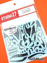 Studio27: Patron de fibra de carbono en calca escala 1/12 - Kawasaki Ninja H2 Carbon - calcas de agua y manual de instrucciones - para la referencia de Tamiya TAM14136