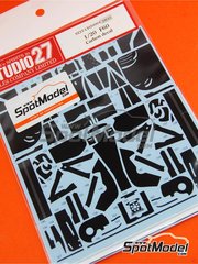 Studio27: Carbon fibre pattern decal set 1/20 scale - Ferrari F60 Scuderia Ferrari Team sponsored by Banco Santander #3, 4 - Kimi R�ikk�nen (FI), Felipe Massa (BR) - FIA Formula 1 World Championship 2009 - water slide decals and assembly instructions - for Tamiya reference TAM20059