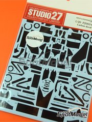 Studio27: Carbon fibre pattern decal set 1/20 scale - Ferrari F2003-GA - FIA Formula 1 World Championship 2003 - for Fujimi references FJ090863, 09086 and GP-30