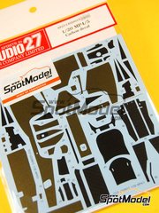 Studio27: Carbon fibre pattern decal set 1/20 scale - McLaren Honda MP4/5 McLaren Racing Limited Team - Formula 1 World Championship 1989 - water slide decals and assembly instructions - for Fujimi references FJ090573, 09057, GP-16, GP16, FJ09062, 090627, GP-19, FJ090627, 09062, GP-19, FJ090665, 09066, GP-22, FJ090719, 09071, GPSP-14, FJ091938, 09193 and GP-1