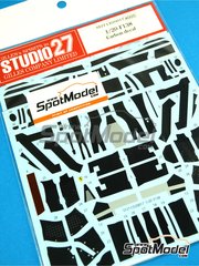 Studio27: Carbon fibre pattern decal set 1/20 scale - Ferrari F138 Scuderia Ferrari Team sponsored by Banco Santander #3, 4 - Fernando Alonso (ES), Felipe Massa (BR) - FIA Formula 1 World Championship 2013 - Carbon pattern decal - for Fujimi references FJ09176, 091761 and GP-56