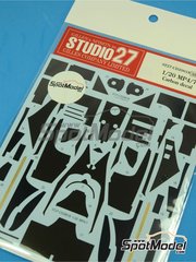 Studio27: Patron de fibra de carbono en calca escala 1/20 - McLaren Honda MP4/7 - calcas de agua e instrucciones de colocacin - para las referencias de Tamiya TAM20035 y TAM25171