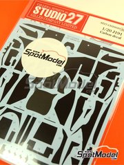 Studio27: Carbon fibre pattern decal set 1/20 scale - Jordan Ford J191 - FIA Formula 1 World Championship 1991 - water slide decals and assembly instructions - for Tamiya reference TAM20032