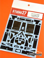Studio27: Carbon fibre pattern decal set 1/20 scale - McLaren TAG Porsche MP4/2B - water slide decals and assembly instructions - for Beemax Model Kits references BX20001 and Aoshima 081914 image