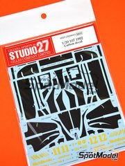 Studio27: Carbon fibre pattern decal set 1/20 scale - Lotus Ford 107 #11, 12 1992 - water slide decals and assembly instructions - for Tamiya reference TAM20037 image
