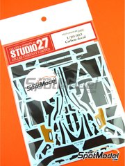 Studio27: Carbon fibre pattern decal set 1/20 scale - Tyrrell Yamaha 023 - water slide decals and assembly instructions - for Tamiya reference TAM20042 image