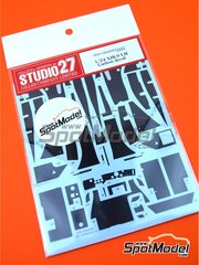Studio27: Patron de fibra de carbono en calca escala 1/24 - Jaguar XJR-9 - calcas de agua y manual de instrucciones - para la referencia de Tamiya TAM24084