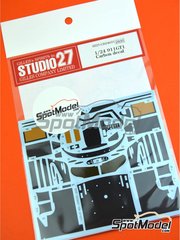 Studio27: Carbon fibre pattern decal set 1/24 scale - Porsche 911 GT1 - water slide decals and assembly instructions - for Tamiya references TAM24186 and TAM24264
