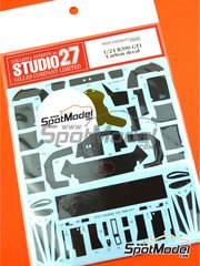Studio27: Carbon fibre pattern decal set 1/24 scale - Nissan R390 GT1 - water slide decals and assembly instructions - for Tamiya reference TAM24192