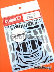 Studio27: Carbon fibre pattern decal set 1/24 scale - Ford GT 2017 - water slide decals and placement instructions - for Tamiya reference TAM24346