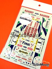 Studio27: Decals 1/24 scale - Ford Escort RS Cosworth Group A sponsored by Fina Giesse #7, 8 - Francois Delecour (FR), St&eacute;phane Pr&eacute;vot (BE) + Bruno Thiry (BE) - Monte Carlo Rally - Rallye Automobile de Monte-Carlo 1995 - for Domino reference DMN24144, or Tamiya reference TAM24153 image