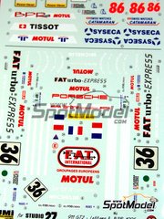 Studio27: Marking / livery 1/24 scale - Porsche 911 GT2 sponsored by FAT #36 - Jean-Pierre Jarier (FR) + Erik Comas (FR) + Jes�s Pareja (ES) - 24 Hours Le Mans 1995