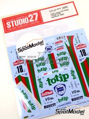 Studio27: Marking / livery 1/24 scale - Lancia Rally 037 Jolly Club Team sponsored by Totip #18 - Massimo 'Miki' Biasion (IT) + Tiziano Siviero (IT) - Sanremo Rally 1983 - water slide decals and assembly instructions - for Hasegawa references 20264, 20277, 20299, 20399, 20414, 20447, 20485, 20523, 20566, 20584, 20631, 20681, 20775, 25030, CR-30, 25030.OUTLET, 25031, CR-31, 52305, SP505, HACR30, 25030 and CR-30 image