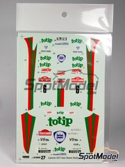 Studio27: Marking / livery 1/24 scale - Lancia Rally 037 Jolly Club Team sponsored by Totip #6 - Massimo 'Miki' Biasion (IT) + Tiziano Siviero (IT) - Sanremo Rally 1984 - water slide decals and placement instructions - for Hasegawa references 20264, 20277, 20299, 20399, 20447, 20485, 20523, 20566, 20584, 25030, CR-30, 52305, SP505, HACR30, 25030 and CR-30