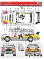 Studio27: Marking / livery 1/24 scale - Mercedes-Benz 190E 2.5-16 Evo II AMG Team sponsored by Krcher #60, 65 - Karl Wendlinger (AT), Michael Schumacher (DE) - DTM - Deutsche Tourenwagen Masters 1990 - water slide decals and placement instructions - for Fujimi references FJ037448, FJ06113, TC-83, FJ06135, TC-62, FJ06233, FJ062648, FJ06271, TC-83, FJ06272, FJ12051, FJ12571, FJ125718 and RS-14