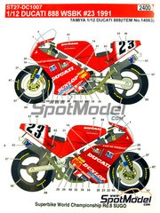 Studio27: Marking / livery 1/12 scale - Ducati 888 sponsored by Dunlop #23 - Doug Polen (US) - Superbike World Championship 1991 - water slide decals and assembly instructions - for Tamiya reference TAM14063