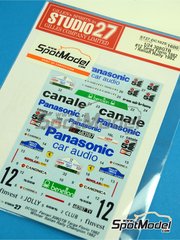 Studio27: Marking / livery 1/24 scale - Ferrari 308 GTB sponsored by Panasonic #12 - Massimo de Antoni (IT) + Tonino Tognana (IT) - Targa Florio 1982 - water slide decals and assembly instructions - for Revell references REV07302, 7302 and REV07316