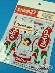 Studio27: Marking / livery 1/24 scale - Toyota Celica GT-Four WRC sponsored by Belga #2 - Francois Chatriot (FR) - Boucles de SPA 1994 - water slide decals and assembly instructions - for Tamiya reference TAM24125 image
