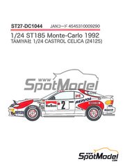 Studio27: Marking / livery 1/24 scale - Toyota Celica sponsored by Marlboro Repsol #2, 6, 10 - Carlos Sainz (ES) + Luis Moya (ES), Armin Schwarz (DE) + Arne Hertz (SE), Markku Al&eacute;n (FI) + Ilkka Kivim&auml;ki (FI) - Monte Carlo Rally - Rallye Automobile de Monte-Carlo 1992 - water slide decals and assembly instructions - for Tamiya reference TAM24125 image