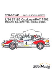 Studio27: Marking / livery 1/24 scale - Toyota Celica Toyota Team Europe Team sponsored by Marlboro Repsol #1, 2, 4, 7 - Carlos Sainz (ES) + Luis Moya (ES), Armin Schwarz (DE) + Arne Hertz (SE), Markku Aln (FI) + Ilkka Kivimki (FI) - Great Britain RAC Rally, Catalunya Costa Brava Rally - Rally of Spain 1992 - water slide decals, assembly instructions and painting instructions - for Tamiya reference TAM24125