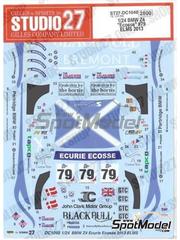 Studio27: Marking / livery 1/24 scale - BMW Z4 GT3 Ecurie Ecosse Team sponsored by Black Bull #79 - Ollie Millroy (GB) + Andrew Smith (GB) + Alasdair McCaig (GB) - European Le Mans Series 2013 - water slide decals and assembly instructions - for Fujimi references FJ12556, FJ125565, RS-31, FJ12568, FJ125688, RS-15, FJ125763, FJ125770, FJ12593, FJ125930, RS-0, FJ126081, RS-0, FJ12612, 126128, RS-46, FJ170015, 17001, FJ170022, 17002, FJ170091, 17009, FJ170107, FJ170169, 17016, FJ-17016, FJ189833, 18983, FJ189857, 18985, FJ189901, 18990 and FJ189970