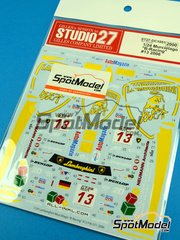 Studio27: Marking / livery 1/24 scale - Lamborghini Murcielago R.GT sponsored by B-Racing #13 - Benjamin Leuenberger (CH) + Marino Franchitti (GB) + Norbert Walchhofer (AT) - FIA GT Championship 2006 - water slide decals and assembly instructions - for Aoshima references 007181, AOSH-00718, 007143, AOSH-00717, 007136, AOSH-063743 and AOSH-00710 image