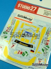 Studio27: Decoraci�n escala 1/24 - Lamborghini Murcielago R-GT patrocinado por All-Inkl.com N� 7 - Stefan M�cke (DE) + Christophe Bouchut (FR) + Marc Basseng (DE) - Campeonato FIA de GT 2007 - calcas de agua y manual de instrucciones - para kit de Aohima