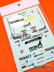 Studio27: Marking / livery 1/24 scale - Porsche 911 GT1 sponsored by FROM A Racing #16 - Christophe Bouchut (FR) + Ralf Kelleners (DE) - Suzuka 1000 Km 1997 - water slide decals and assembly instructions - for Tamiya reference TAM24186 image