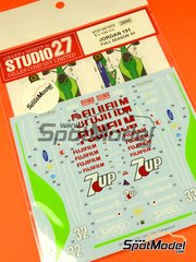 Studio27: Marking / livery 1/20 scale - Jordan Ford J191 Jordan Grand Prix Team sponsored by 7UP Fujifilm Pepsi #32, 33 - Bertrand Gachot (BE), Michael Schumacher (DE), Roberto Moreno (BR), Alessandro 'Alex' Zanardi (IT), Andrea de Cesaris (IT) - FIA Formula 1 World Championship 1991 - water slide decals and assembly instructions - for Tamiya reference TAM20032 image