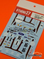 Studio27: Marking / livery 1/20 scale - Lotus Ford Type 49 Gunston Team #1, 16 - John Love (ZW) - South African Formula 1 Grand Prix 1968 and 1969 - water slide decals and assembly instructions - for Ebbro reference EBR20004