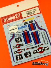 Studio27: Marking / livery 1/24 scale - Mercedes Benz SLS AMG GT3 sponsored by Martini #33 - Peter Schmidt (DE) + Christian Bracke (DE) + Mirco Schultis (DE) + Renger van der Zande (NL) - 12 Hours Zandvoort 2014 - for Fujimi references FJ125657, RS-46, FJ125695 and RS-29 image