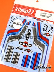 Studio27: Marking / livery 1/24 scale - Porsche 918 Spyder sponsored by Martini #03, 15, 18, 23 - water slide decals and assembly instructions - for Revell references REV07026, 80-7026, REV07027 and 80-7027 image