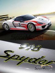 Studio27: Marking / livery 1/24 scale - Porsche 918 Spyder sponsored by Salzburg #3, 25, 57 - water slide decals and assembly instructions - for Revell references REV07026, 80-7026, REV07027 and 80-7027 image