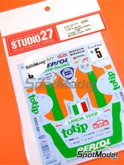 Studio27: Marking / livery 1/24 scale - Lancia Super Delta Deltona HF sponsored by Totip #5 - Andrea Aghini (IT) + Sauro Farnocchia (IT) - Monte Carlo Rally - Rallye Automobile de Monte-Carlo 1993 - water slide decals and assembly instructions - for Hasegawa references 20433, 25013, CR-13, 25015, CR-15, HACR13, 25076, CR-116, HACR15, 25015 and CR-15 image