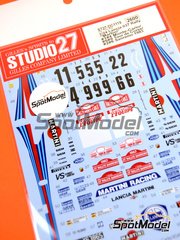 Studio27: Marking / livery 1/24 scale - Lancia 037 Rally sponsored by Martini #1, 2, 4, 5, 6, 9 - Walter R&ouml;hrl (DE) + Christian Geistd&ouml;rfer (DE), Markku Al&eacute;n (FI) + Ilkka Kivim&auml;ki (FI) - Monte Carlo Rally - Rallye Automobile de Monte-Carlo, Sanremo Rally, Tour de Corse 1983 - water slide decals and assembly instructions - for Hasegawa references 20264, 20277, 20299, 25030 and CR-30 image
