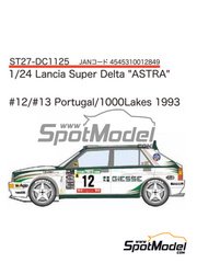 Studio27: Marking / livery 1/24 scale - Lancia Super Delta Deltona HF Integrale sponsored by ASTRA #12, 13 - Vittorio Brambilla (IT) + Alessandro Fiorio (IT) - 1000 Lakes Finland Rally, Portugal Rally - Vinho do Porto 1993 - water slide decals, assembly instructions and painting instructions - for Hasegawa references 20289, 20433, 25013, CR-13, 20457, 20507, 20548, 20573, 20601, 20648, 20685, 20710, 25015, CR-15, 25208, HACR08, HACR13, 25076, CR-116, HACR15, 25015 and CR-15