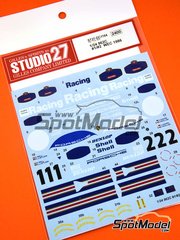 Studio27: Decoracin escala 1/24 - Porsche 962C patrocinado por Rothmans N 1, 2 - Jochen Mass (DE) + Robert 'Bob' Wollek (FR), Derek Bell (GB) + Hans-Joachim Stuck (DE) - 1000 Kilmetros de Monza, 1000 Kms de SPA Francorchamps, 6 Horas de Silverstone 1986 - calcas de agua, manual de instrucciones y calcas de sponsors de tabaco - para las referencias de Hasegawa 20280, 20283, 20294, 20318, 20337, 20345, hsg20345, HAS20345, 20363, 20411, 20411.OUTLET, 20503, 20535, 20557, 20557.OUTLET, 20572, 20585, 20603, 20644, HAS-20644, 20662, 20680, 20698 y 20718