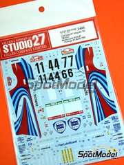 Studio27: Marking / livery 1/24 scale - Lancia Delta HF Integrale 16v sponsored by Martini #1, 4, 6, 7 - Bernard Occelli (FR) + Didier Auriol (FR), Juha Piironen (FI) + Juha Kankkunen (FI), Tiziano Siviero (IT) + Massimo 'Miki' Biasion (IT) - Monte Carlo Rally - Rallye Automobile de Monte-Carlo, Portugal Rally - Vinho do Porto 1990 - water slide decals and assembly instructions - for Hasegawa references 20289, 25208 and HACR08
