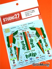 Studio27: Marking / livery 1/24 scale - Lancia Delta HF Integrale 16v sponsored by Totip #2 - Alessandro Fiorio (IT) + Luigi Pirollo (IT) - Valeo Rallye 1989 - water slide decals and assembly instructions - for Hasegawa references 20289, 25208 and HACR08 image