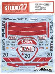 Studio27: Marking / livery 1/24 scale - Porsche 962C Davey Team sponsored by FATurbo-Express #20 - Giovanni Lavaggi (IT) + Val Musetti (GB) - FIA World Sports-Prototype Championship (WSPC) 1990 - water slide decals and placement instructions - for Hasegawa references 20280, 20283, 20294, 20318, 20337, 20345, hsg20345, HAS20345, 20363, 20411, 20503, 20535, 20557, 20572, 20585, 20603, 20644 and HAS-20644