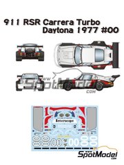Studio27: Marking / livery 1/24 scale - Porsche 911 Carrera RSR Turbo sponsored by Interscope Racing #00 - Danny Ongais (US) + George Follmer (US) + Ted Field (US) - 24 Hours of Daytona 1977 - water slide decals, assembly instructions and painting instructions - for Fujimi references FJ12648, FJ126487, RS-23, FUJ12648, FJ126494 and RS-99, or Italeri reference 3625, or Model Factory Hiro references MH-L-4, MFH-L-4, MFH24PRSR and X004