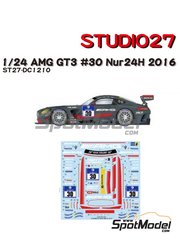 Studio27: Marking / livery 1/24 scale - Mercedes Benz AMG GT3 HTP Motorsport Team sponsored by AMG #30 - Dominik Baumann (AT) + Stefan Mcke (DE) + Maximilian Buhk (DE) + Thomas Jger (DE) - 24 Hours Nrburgring 2016 - water slide decals and assembly instructions - for Tamiya references TAM24345 and TAM24350