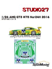 Studio27: Marking / livery 1/24 scale - Mercedes Benz AMG GT3 HTP Motorsport Team sponsored by Mann Filter #75 - Kenneth Heyer (DE) + Sebastian Asch (DE) + Luca Ludwig (DE) + Daniel Keilwitz (DE) - 24 Hours Nrburgring 2016 - water slide decals and assembly instructions - for Tamiya references TAM24345 and TAM24350