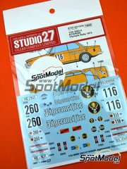 Studio27: Marking / livery 1/24 scale - BMW 2002 tii sponsored by RSC Wolfenbüttel #116, 260 - Kirchhoff Dieter (DE) + Helmut Raue (DE) - Olympia Rally 1973 - water slide decals and assembly instructions - for Hasegawa references 20332, 20354, HC-23, hsg20354, 20381, HSG20381, 20420, HSG20420, 20516, 20540, HSG20540, 20540-SPRUE-S, 20540.OUTLET, 20756, 21123, HC-23, 21124 and HC-24 image