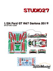 Studio27: Marking / livery 1/24 scale - Ford GT Ford Chip Ganassi Racing Team #67 - 24 Hours of Daytona 2019 - water slide decals and assembly instructions - for Revell references REV07041 and 85-4418