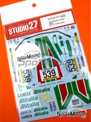 Studio27: Marking / livery 1/24 scale - Lancia Stratos Turbo sponsored by Alitalia #539 - Sandro Munari (IT) + Piero Sodano (IT) - Giro d'Italia Automobilistico 1977 - water slide decals and assembly instructions - for Tamiya references TAM24003, TAM25210 and TAM25418